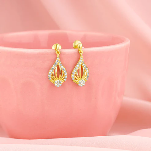Floral Petite Gold Stud Earrings